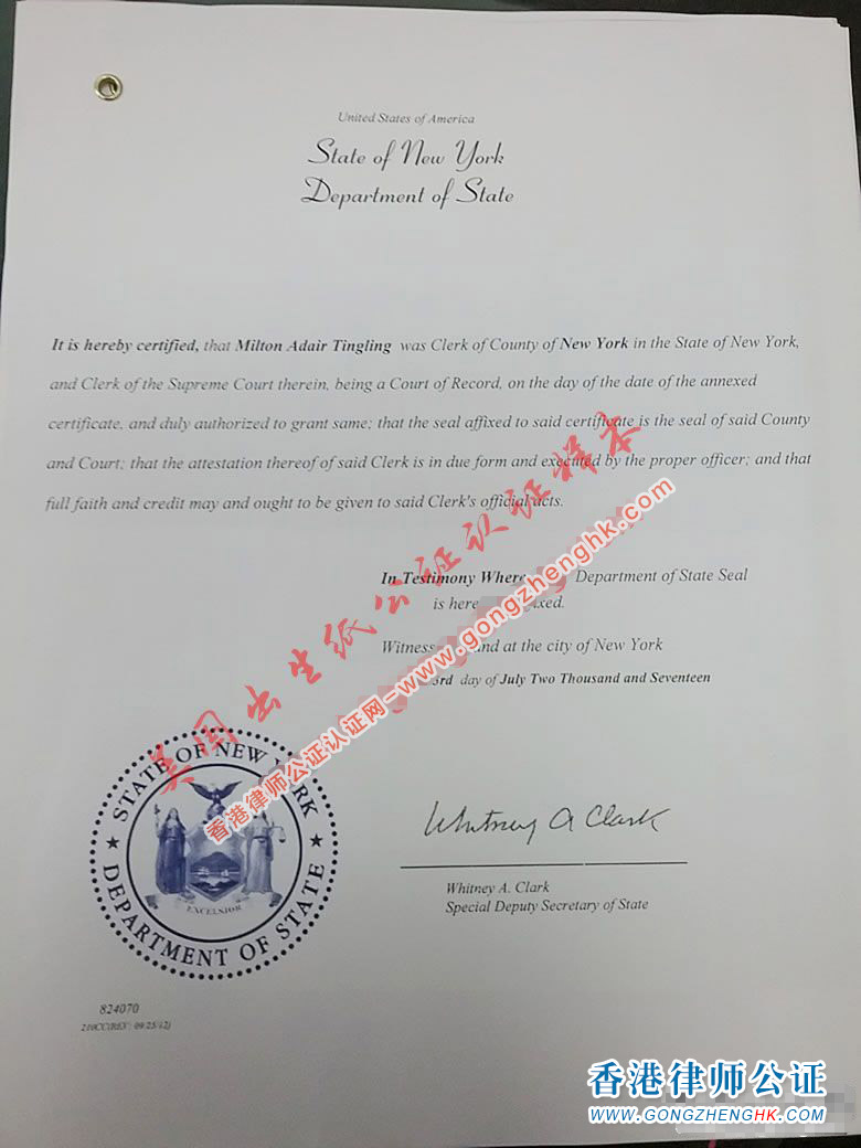 美國(guó)出生紙公證認(rèn)證樣本