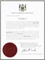 加拿大多倫多學(xué)歷證書(shū)使館認(rèn)證樣本