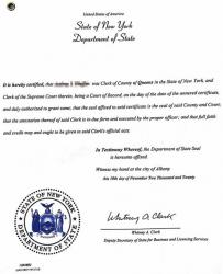 中國人在美國辦理授權(quán)委托書公證認證樣本