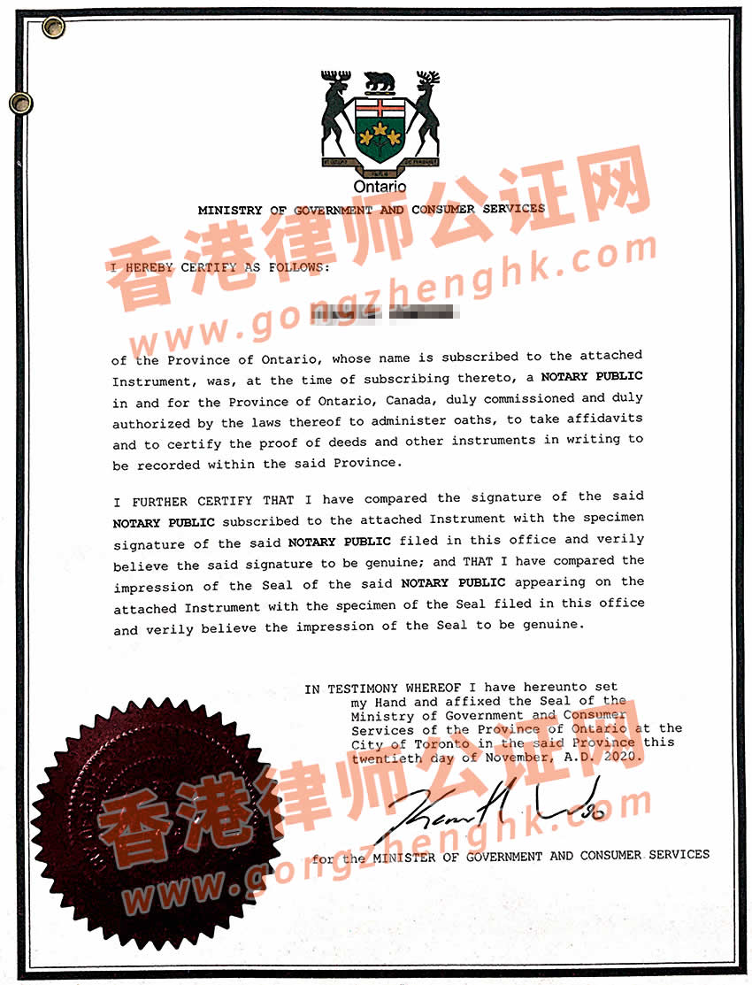 加拿大單身證明使館認(rèn)證樣本